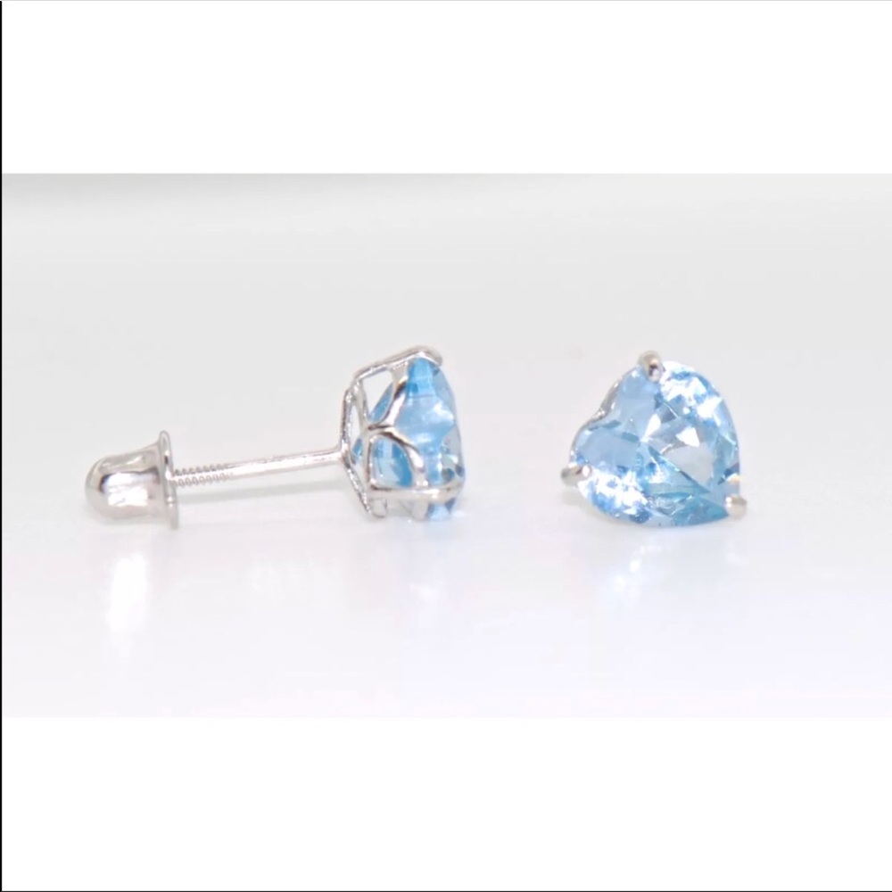 14k White/Yellow Gold CZ 5mm Lobe shape Earrings